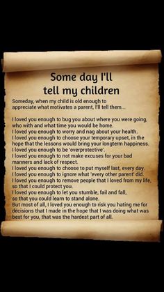 some day i'll tell my children poem on old parchment paper with black background