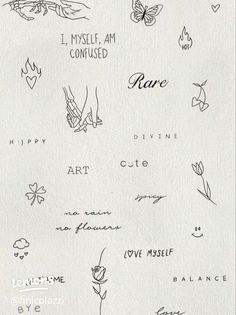 the back side of a piece of paper with writing on it and images of flowers