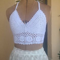 White crochet top boho bohemian top style - Coachella style.  Larger more coverage size. Already made. Ships next day. Cheap Trendy White Crochet Top, Crochet Lace Bohemian Crop Top, Cheap Bohemian Crochet Lace Crop Top, Cheap White Crochet Top, Affordable White Trendy Crochet Top, Luxury White Crochet Top, Cheap White Crochet Top For Festival, Luxury White Crochet Top For Summer, Affordable White Crochet Top For Festivals