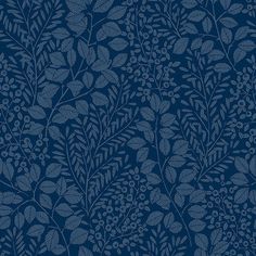 Elin Blue Berry Botanical Wallpaper from Hannah Collection by Brewster Farmhouse Wallpaper, Charcoal Wallpaper, A Street Prints, Blue Berry, Wallpaper For Sale, Green Backdrops, W Wallpaper, Style Cottage, Blue Backdrops