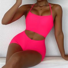 Brand New & Never Used Pink Bathing Suit Hot Pink Bathing Suit, Birthday Swimsuit, Pink Bathing Suit, Cross Cutout, Swimsuit Shein, Backless One Piece Swimsuit, Pink Bathing Suits, Shirt Pant Set, Swimsuits Hot