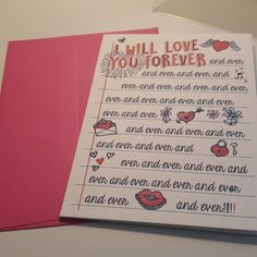 two greeting cards with handwritten love messages