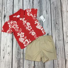 This Is A Very Cute Outfit. The Polo Shirt Is Done In Red And White With Tan Shorts. New With Tags. Gap Cotton Summer Sets, Casual Gap Sets For Spring, Casual Gap Playwear Sets, Gap Casual Playwear Sets, Summer Casual Sets By Gap, Casual Summer Sets From Gap, Casual Summer Sets By Gap, Casual Gap Tops For Playwear, Tan Shorts Outfit