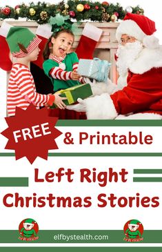 Free and printable Left Right Christmas stories for your favorite Christmas gift exchange game by Elf By Stealth.