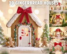 the gingerbread house is decorated with christmas decorations