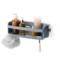 Shower Storage | color: Slate Blue Shower Essentials, Plasterboard Wall, Bathroom Basket Storage, Mirrored Picture Frames, Loofah Sponge, Shower Storage, Shower Shelves, Shower Caddy, Shower Accessories