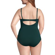 When packing for your next vacation, reach for a swimsuit that gives you confidence, coverage and plenty of glamour. Meet our mesh one-piece. In a high-neck style that gives you coverage where you want it most, this stylish new suit also features an eye-catching mesh detail. And thanks to the tummy-targeted smoothing control, you’ll feel confident and comfortable all day long. Green Swimwear With Moderate Back Coverage For Beach, Green Beach Swimwear With Moderate Back Coverage, One-piece Swimwear With Moderate Back Coverage For Vacation, Solid Tankini With Moderate Back Coverage For Vacation, Vacation Swimwear With Underwire And Moderate Back Coverage, Underwire Swimwear With Moderate Back Coverage For Vacation, Beach Tankini With Underwire And Moderate Back Coverage, Tankini With Moderate Back Coverage For Beach Vacation, One-piece Tankini With Moderate Back Coverage For Pool