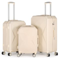 Looking for an one-of-a-kind luggage that'll be easily recognized on airport conveyor belt? Prism Set won't let you down! Set includes 20" & 24" & 28" Spinners. Stylish, durable, and lightweight. Hardside shell coated with premium carbon fiber discourages scratches, dents, and dings. 4 multi-directional spinner wheels for smooth, effortless, 360 degree rolling. TSA-approved locks that can be opened by security during airline baggage checks without causing any damage . 20" is the domestic Hard Sided Luggage, Bright Led Flashlight, Cute Luggage, Stylish Luggage, 3 Piece Luggage Set, Checked Baggage, Conveyor Belt, Swivel Wheels, Suitcase Traveling