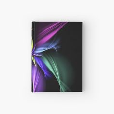 an abstract painting with purple, green and blue colors hardcover book on a white background