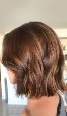 Short Bob Brown Hair With Highlights, Golden Highlights Brown Hair Short, Autumn Hair Colours 2022, Caramel Brown Balayage Short Hair, Caramel Coloured Hair, Brown Highlights Blonde Hair, Light Brown Hair With Auburn Balayage, Caramel Hair Bob, Highlight Short Hair Color