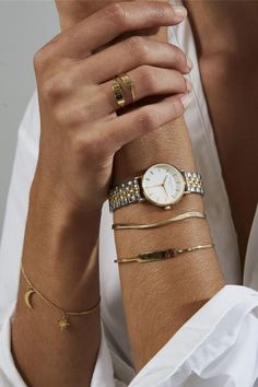 Small Watches Women, Gold And Silver Watch, Silver Watches Women, Small Watch, Rose Gold Watches, Watches Women Fashion, Two Tone Watch, Women's Watch