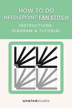 how to do needlepoint fan stitch instructions, diagram and video guide for beginners