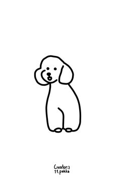 a black and white drawing of a dog with its head in his hands, looking up