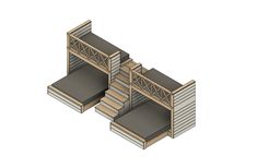 an architectural model of a building with stairs