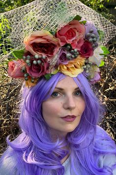 Boho Wedding Rose Crown Headdress Wedding, Flower Headdress, Rose Crown, Wedding Rose, Crown Flower, Crown Wedding, Flower Crown Wedding, Floral Headband, Flower Headpiece