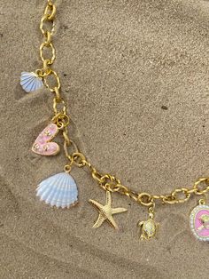 Charm necklace with beach vibes. Gold Charm Necklace, Charm Necklaces, Beach Vibes, Beach Vibe, Necklace Gold, The Netherlands, Charm Necklace, Netherlands, Beauty Book