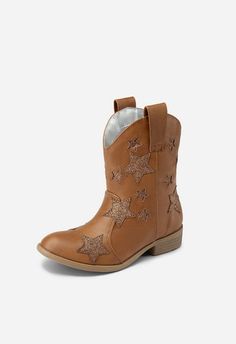 Stylish Design & Soft Vegan Leather Soft Lining for All-Day Comfort Dua Pull Tabs for Easy On/Off Slip-Resistant & Flexible for Outdoor Activities Girls Cowgirl Boots, Boots For Kids, Star Boots, Boots Cowboy, Star Embroidery, Western Boot, Glitter Stars, Cowboy Western, Kids Luggage