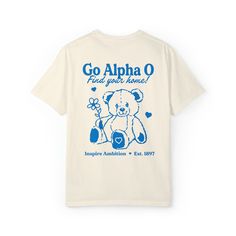 Soft, cute, and trendy, this Alpha Omicron Pi sorority t-shirt will quickly become your go-to cozy shirt! Printed on a heavyweight, soft, comfy unisex comfort colors t-shirt, a perfect casual tee for lounging!LISTING IS FOR ALPHA OMICRON PI. Please be sure you are ordering for your correct Sorority.We print on high quality, soft, & heavyweight materials, sustainably made and printed in the US.♥ SIZING ♥Unisex Sizing-For a more feminine, fitted look we recommend getting your size.For a more overs Teddy Bear Sorority, Sigma Kappa Sorority, Alpha Delta Pi Sorority, Alpha Phi Sorority, Alpha Epsilon Phi, Sigma Delta Tau, Delta Phi Epsilon, Alpha Xi Delta, Alpha Gamma Delta