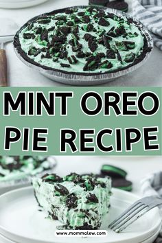 oreo mint pie Oreo Pie Recipe, Mint Desserts, Oreo Filling, Oreo Pie, Dessert Pie Recipes, Green Desserts, Mint Oreo, Easy Pie Recipes, Mint Recipes