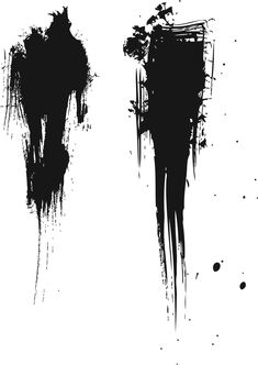 black ink splatters on white paper