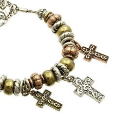 Check out what I'm selling. Cross Charm Bracelet Silver Gold Copper Tone 7.5-8.5" 3 Crosses Slider Style: Get up to $30 off* when you use my code TNFQZK to sign up for Mercari. *Terms apply #mercari 3 Crosses, Charm Bracelet Silver, Gold Copper, Gold Cross