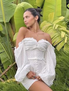 Lantern Sleeve White Lace Button Up Ruffles Off Shoulder Dress – Golden Atelier Lace Off Shoulder Dress, Elegant Backless Dress, Off The Shoulder Mini Dress, Vintage Shirt Dress, Elegant Mini Dress, White Off The Shoulder, Summer Fashion Dresses, White Off Shoulder, Lace Neckline