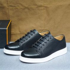 Indulge in daily luxury with CrocStride Elegant Casual Lace-Ups. Made from superior cow leather and equipped with a durable rubber outsole, these shoes are your go-to for both comfort and style. Make them yours today. Business Leather Shoes With White Sole And Round Toe, Black Lace-up Shoes With Perforated Toe Box, Black Leather Lace-up Shoes With Perforated Toe Box, Casual Leather Shoes With Cap Toe And Leather Sole, Business Lace-up Shoes With Perforations And Round Toe, Black Leather Slip-on Shoes With Studded Rubber Outsoles, Black Leather Shoes With Perforated Toe Box, Black Leather Shoes With Perforated Plain Toe, Black Leather Shoes With Perforated Toe