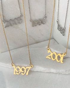 BIRTH YEAR necklace Birth Year Necklace, Fuchsia Necklace, Year Necklace, Lavender Necklace, Accessories Necklaces, Spiritual Necklace, Gemstone Earrings Gold, Number Necklace, Mini Necklace