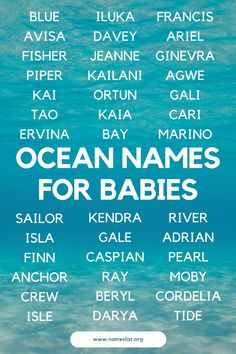 the ocean names for babies are shown