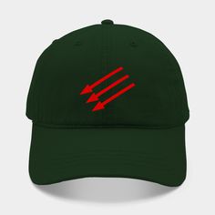 The three "debunking" arrows -- Choose from our vast selection of Dad hats to match with your favorite design to make the perfect custom graphic Hat. Customize your color! For men and women. Red Arrows, Red Arrow, Cotton Twill Fabric, Hat Designs, Dad Hats, Cotton Twill, Dark Green, Men And Women, For Men