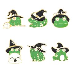 PRICES MAY VARY. This cute frog pin set containing 6 enamel brooches is designed with different frog’s patterns: Maybe the wizard turned the prince into a frog, maybe the frog is a form of the witch. Use your imagination to have a magical frog. Bright colors and vivid drawings make it a great choice for fashion pairings and decorative accessories. Different colors are available for you to choose, adding charm and elegance to your outlook. Material: high-standard zinc alloy can be used continuous Wizard Frog, Book Badge, Frog Hat, Frog Pins, Magic Hat, Backpack Clothes, Women Hats, Dog Brooch, Cute Frog