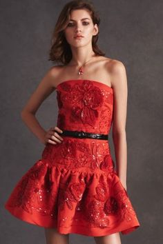 Ladylike Style, Floral Embroidered Dress, Red Fashion, Primavera Estate, Embroidered Dress