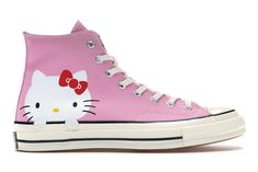 Converse Chuck Taylor All-Star 70 Hi Hello Kitty Pink - 162936C - US Pink Converse Outfit, Hello Kitty Converse, Hello Kitty Costume, Converse Collection, Egret White, Hello Kitty Shoes, Hello Kitty Dress, Kitty Clothes, Hi Hello