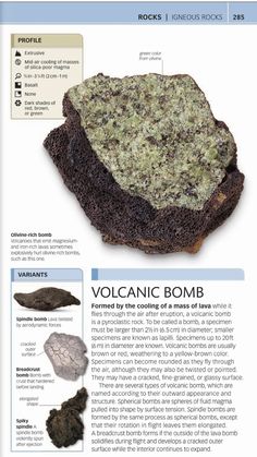 some rocks are shown with different types of rocks on top of them and below it is an info sheet