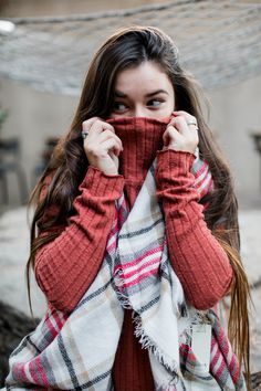 Elegant, warm and great for any occasion this plaid oblong scarf is a great accessory for any outfit and warm enough to wear on cold nights. Red Checkered, Scarf Design