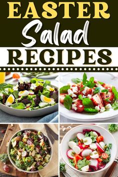 an image of easter salads with text overlay