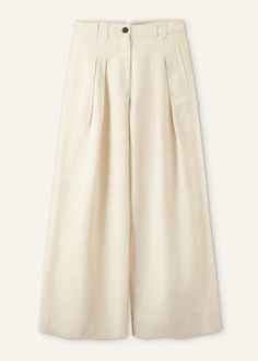 Linen-Blend Pleated Wide-Leg Pant | ME+EM Luxury Cotton Wide Leg Pants With Straight Hem, Luxury Wide Leg Cotton Dress Pants, Luxury Cotton Wide Leg Chinos, Luxury Wide Leg Cotton Chinos, Luxury Wide Leg Chinos With Pockets, Boat Attire, Pleated Pant, Ankle Sleeve, Cotton Crafts