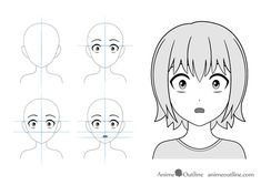 Scared Face Drawing, Facial Expressions Drawing, Realistic Eye Drawing, Sketch Videos, Music Drawings, Drawing Examples, Art Manga, Drawing Expressions, Art Tutorial