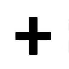 two black and white crosses on a white background