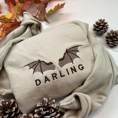 Darling Bat Boys Embroidered Sweatshirt, Halloween Embroidered Sweatshirt Embroidery New Design, Embroidery Machine Projects, Book Sweatshirts, Reading Sweatshirt, Court Of Mist And Fury, Sweatshirt Aesthetic, Bat Boys, Night Court, Book Clothes