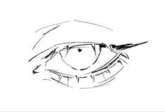 a drawing of an eye looking straight ahead