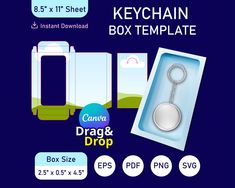 keychain box template with drag and drop