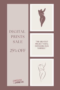 an advertisement for the print shop, with three images of women's silhouettes