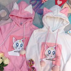 Free+Shipping+Worldwide!+Material:+Spandex,Cotton+M:Length+63cm+bust+108cm++L:Length+66cm+bust+114cm+ Girly Hoodie, Luna Cat, Sailor Moon Cat, Lace Hoodie, Cat Cosplay, Kawaii Fashion Outfits, Cat Hoodie, Cat Clothes, Kawaii Clothes