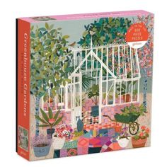 a puzzle box with an image of a greenhouse