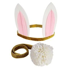 bunny ears and headbands with gold glitter trim