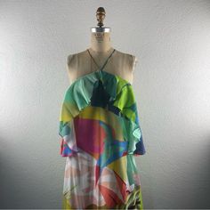 Farm Rio L S Exotic Tropical Parrot Bird Ruffle Off-Shoulder Halter Resort Dress. Fits Approximately : Small To Medium; No Size Indicated - See Measurements. Shoulder : Bust : Hip : Length : Nwt. Excellent Condition. Never Worn. 0992 New To Poshmark? Use Code "Shesabettie" For $10 Off Your First Purchase! Multicolor Tropical Strapless Dress, Tropical Multicolor Strapless Dress, Tropical Multicolor Ruffled Dress, Multicolor Strapless Dress With Ruffles, Tropical Sleeveless Dress With Ruffles, Multicolor Ruffled Maxi Dress For Beach, Multicolor Ruffled Maxi Dress For The Beach, Multicolor Strapless Maxi Dress For Vacation, Strapless Multicolor Maxi Dress For Vacation