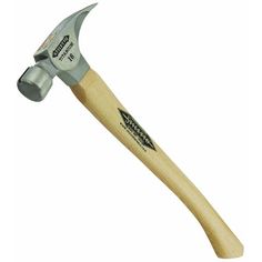 the hammer is made from wood and has an aluminum handle