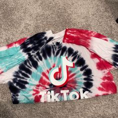 Tie-Dye Tiktok Long Sleeve T Shirt Never Worn Fun Tie Dye Crew Neck Top, Shirt Color, Pink Black, Long Sleeve T Shirt, Pink Ladies, Colorful Shirts, Long Sleeve Tshirt, Long Sleeve Tees, Tie Dye