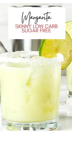 the margarita is garnished with sugar and lime